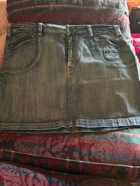 L.A. Blues Light Blue Denim Mini Skirt